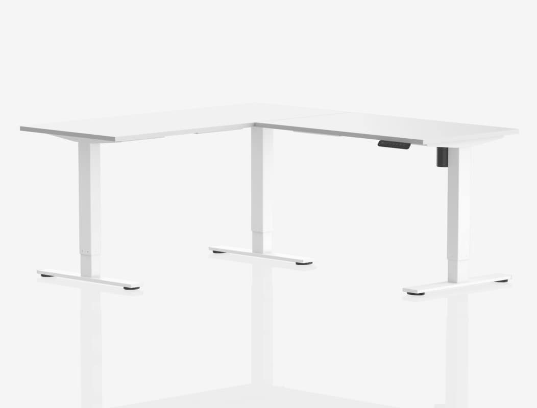 L-vormig Zit-sta Bureau met Bureaublad